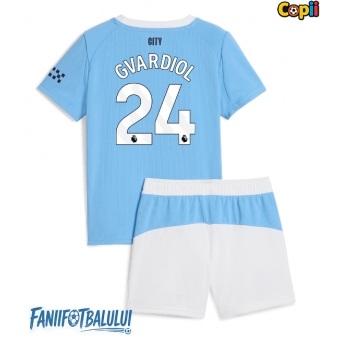 Manchester City Josko Gvardiol #24 Echipament de Fotbal Replică 2025-26 Copii Acasa (+ Șorturi)